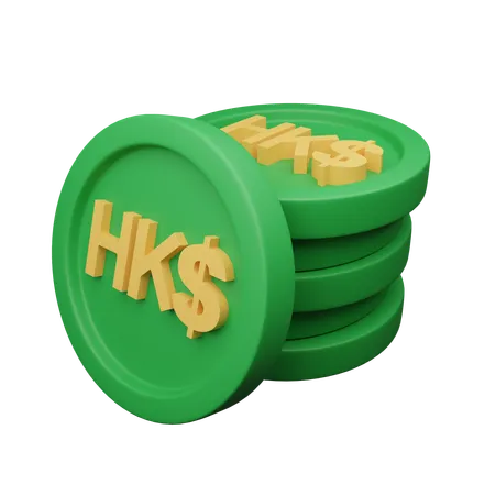 Dólar de Hong Kong  3D Icon