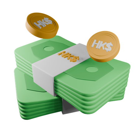 Dólar de Hong Kong  3D Icon