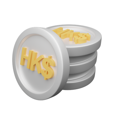 Dólar de Hong Kong  3D Icon