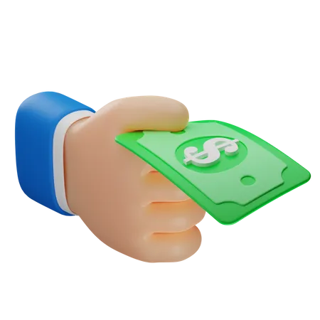 Mão segure o dólar  3D Icon