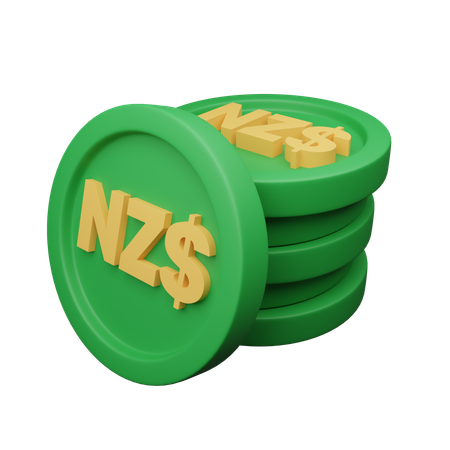 Dolar de Nueva Zelanda  3D Icon