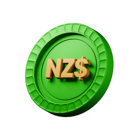 Dolar de Nueva Zelanda  3D Icon