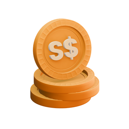 Dolar de Singapur  3D Icon