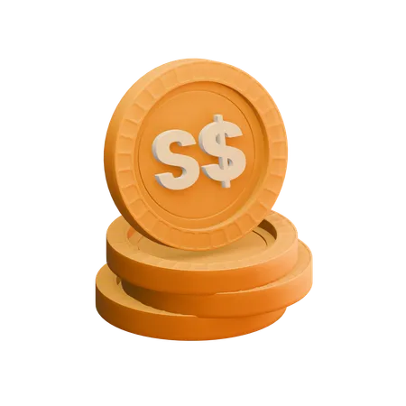 Dolar de Singapur  3D Icon