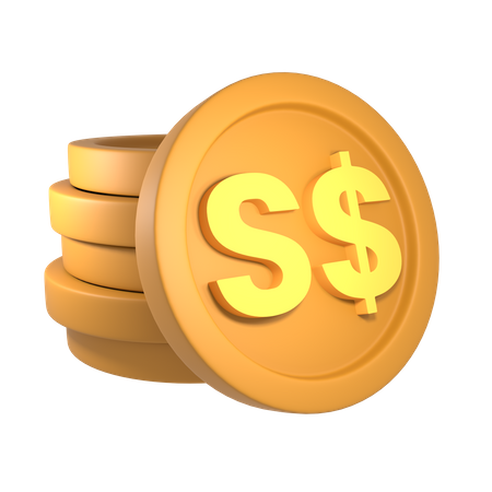 Dolar de Singapur  3D Icon