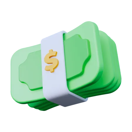 Dinero en efectivo en dólares  3D Icon