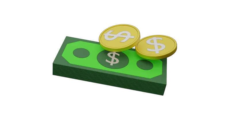 Dinheiro em dólar  3D Illustration