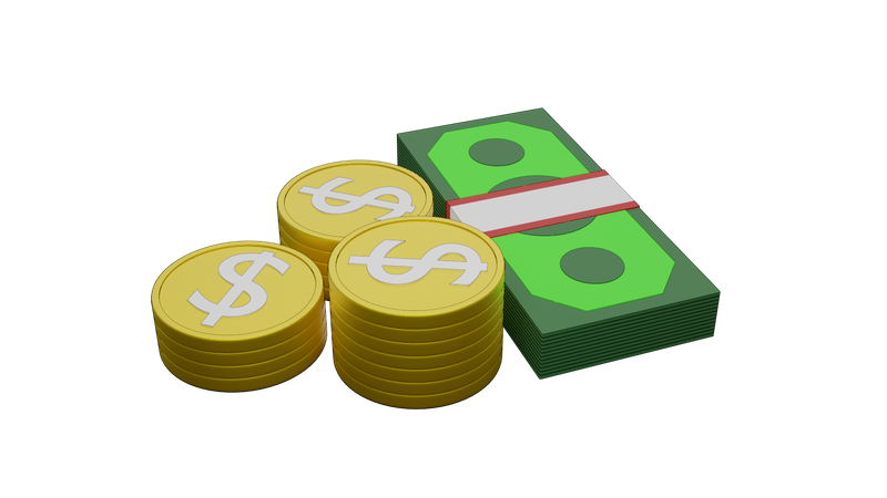 Dinheiro em dólar  3D Illustration