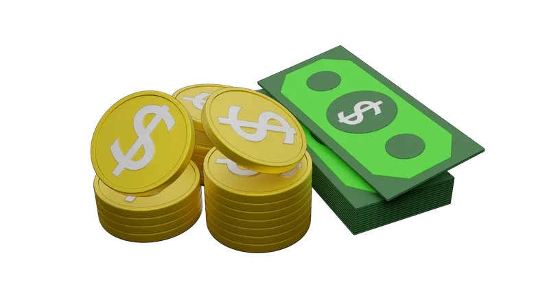 Dinheiro em dólar  3D Illustration