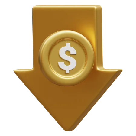 Dólar abajo  3D Icon
