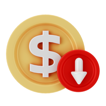 Dólar abajo  3D Icon