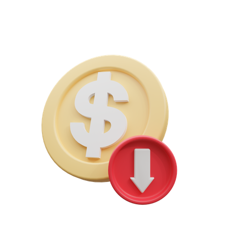 Dólar abajo  3D Icon