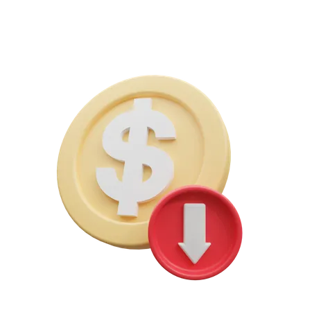 Dólar abajo  3D Icon