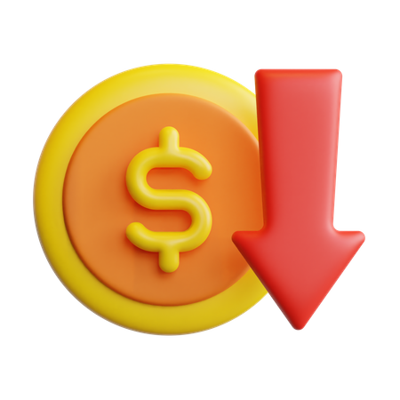 Dólar abajo  3D Icon