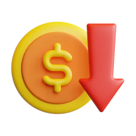 Dólar abajo  3D Icon