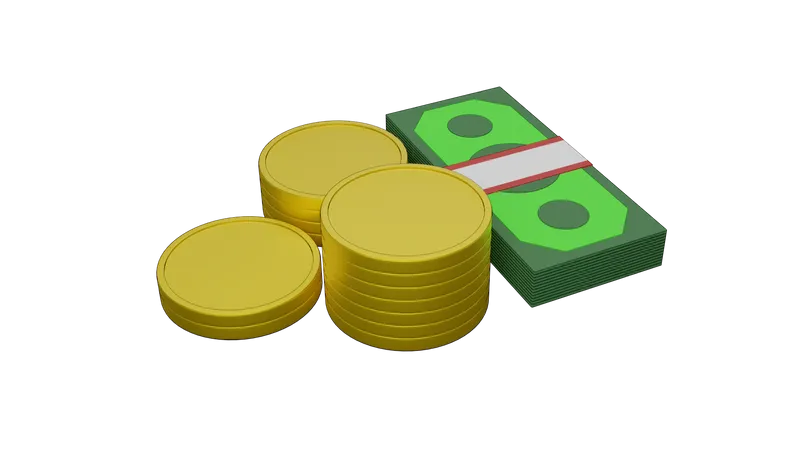 Dólar en efectivo  3D Illustration