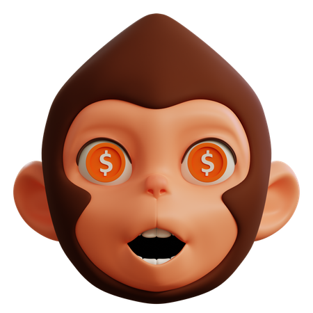 Dólar nos olhos de macaco  3D Icon