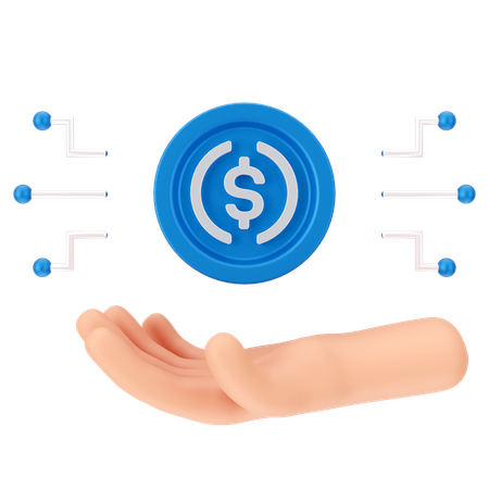 Dolar en mano  3D Icon