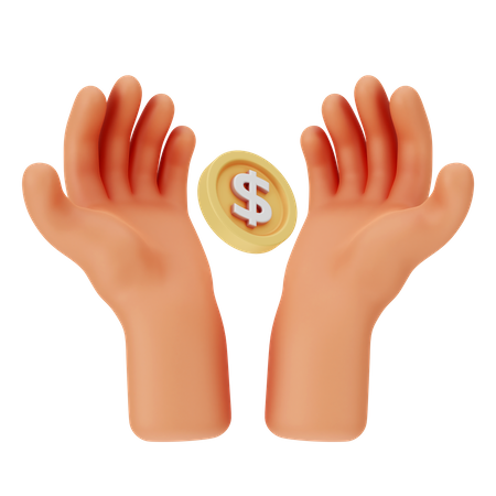 Dolar en mano  3D Icon