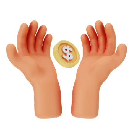 Dolar en mano  3D Icon