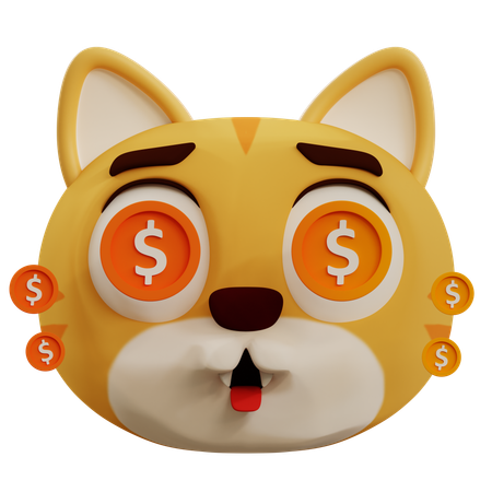 Dólar en ojos de gato  3D Icon