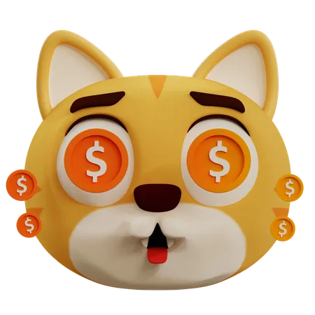 Dólar en ojos de gato  3D Icon