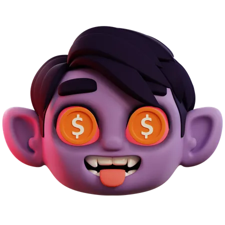 Dólar en ojos de vampiro  3D Icon