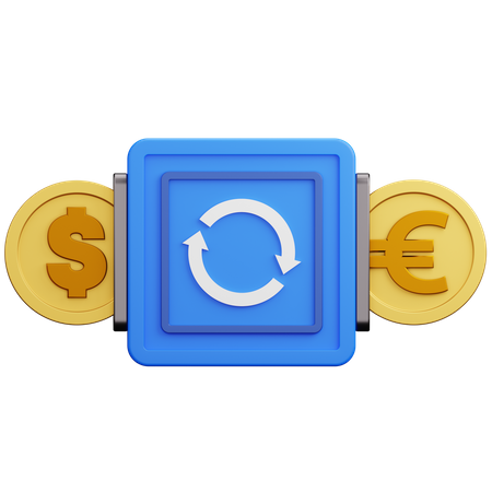 Cambio De Dinero Dólar Euro  3D Icon