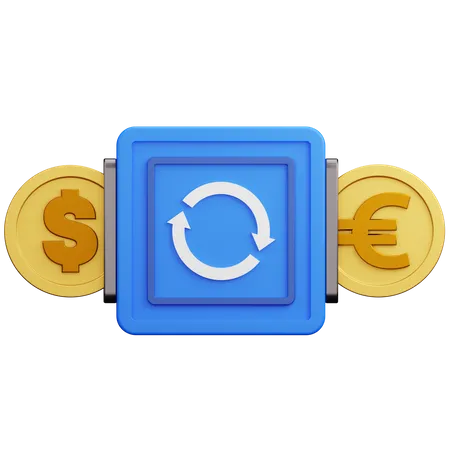 Cambio De Dinero Dólar Euro  3D Icon