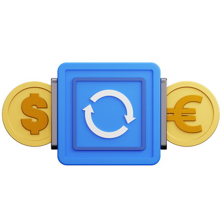 Troca de dinheiro dólar euro  3D Icon