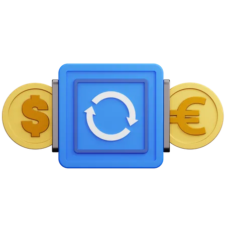 Troca de dinheiro dólar euro  3D Icon