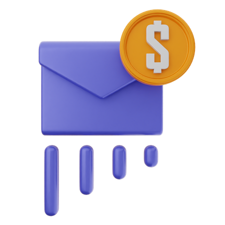 Correio em dólar  3D Icon