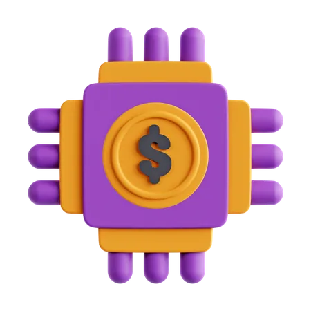 Microchip de dólar  3D Icon