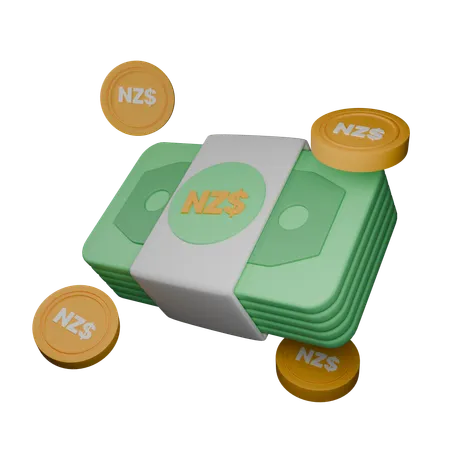 Dólar da nova zelândia  3D Icon