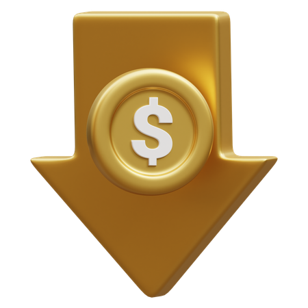 Dólar para baixo  3D Icon