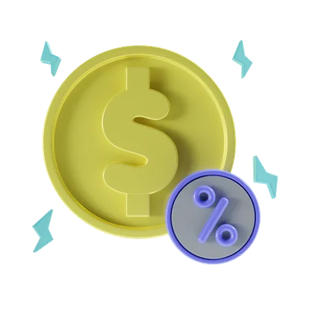 Dólar por cento  3D Icon