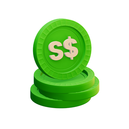 Dólar de Singapura  3D Icon