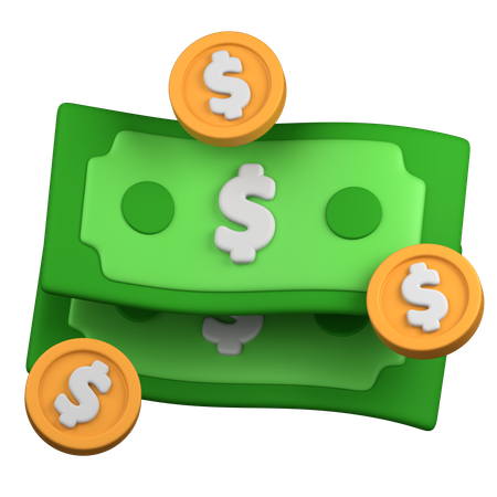 Dólar y centavo  3D Icon