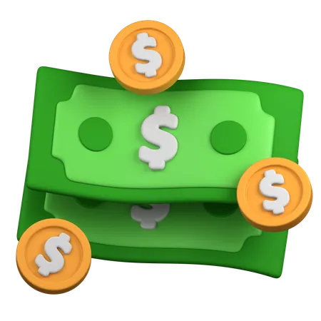 Dólar y centavo  3D Icon