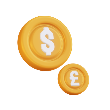 Dólar y libra  3D Icon