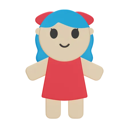 Girl Doll 3 D Toy 3D Icon