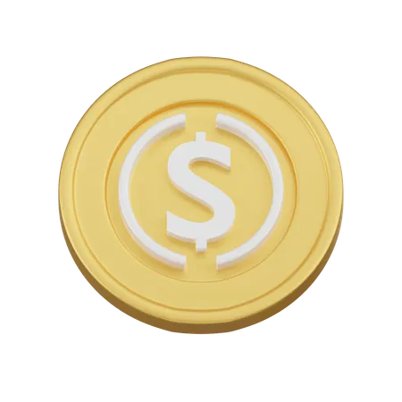 This Image Features A Golden Coin Embossed With A Dollar Sign Representing A Stablecoin In The Cryptocurrency Market 3D Icon