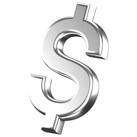3 D Icon Of A Silver Dollar Sign 3D Icon