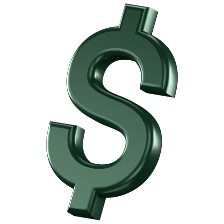 3 D Icon Of A Green Dollar Sign 3D Icon