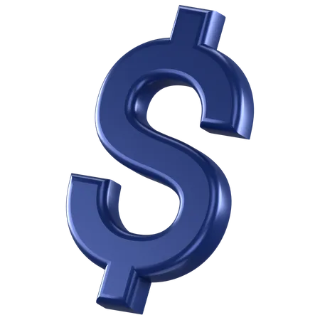 3 D Icon Of A Blue Dollar Sign 3D Icon