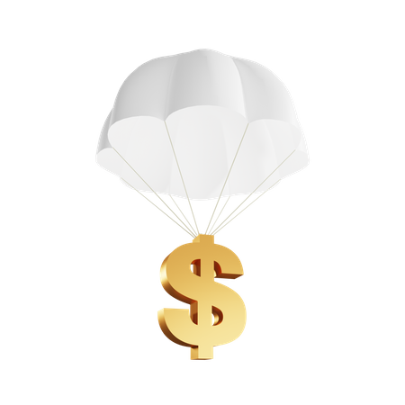 Dollar airdrop  3D Illustration