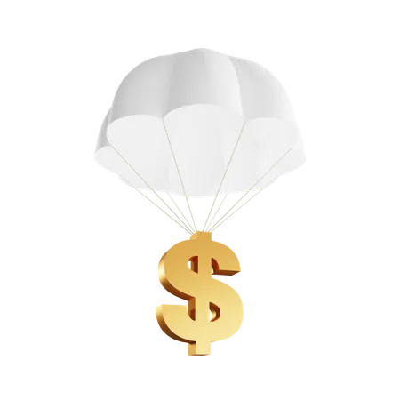 Dollar airdrop  3D Illustration