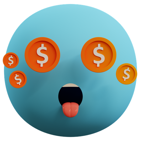 Dollar-Augen-Emoticon  3D Icon
