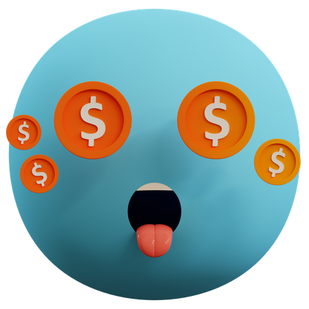 Dollar-Augen-Emoticon  3D Icon