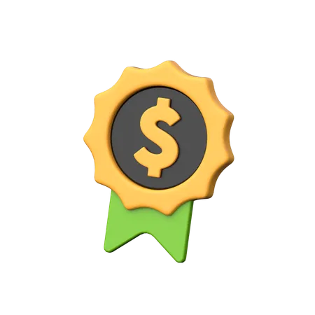 Dollar Badge 3 D Icon Symbolizing Financial Achievement Recognition And Excellence Representing Success And Accomplishment In Monetary Endeavors 3D Icon